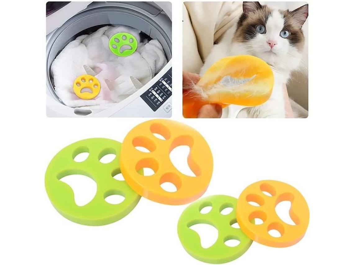 4 peças removedor de pêlos de animais de estimação, depilador de roupas reutilizáveis para máquina de lavar, bola anti-pêlo, limpeza de cabelo