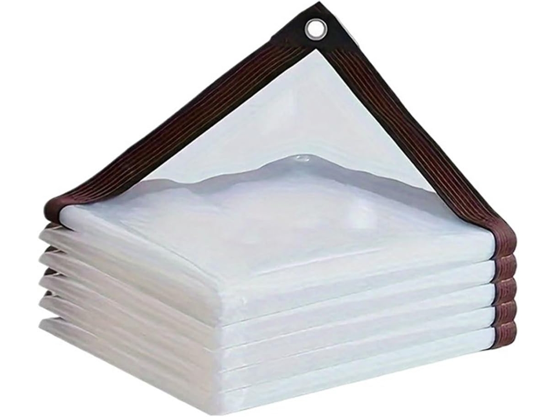 Clear Tarps With Grommets Tarpaulin For Outdoor Gardens, Greenhouse Plant Protection, Patio, Roof, Porch And Chicken