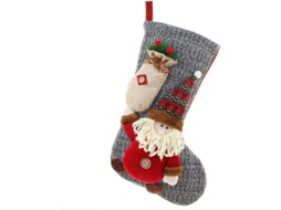Media Calcetin De Navidad Grande Con Diseño De Papá Noel, Reno Y Muñecos De Nieve Para Colgar Y Decoración