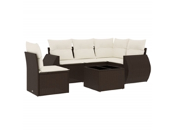 Garden Sofa Set, Garden Sofa Sets Vidaxl Marrom Rattan / Vime (n/a)
