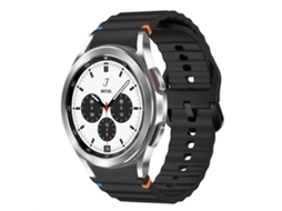Bracelete Silicone Costurado com Padrão de Onda para Samsung Galaxy Watch 42/46mm Preto XIAOMOYU
