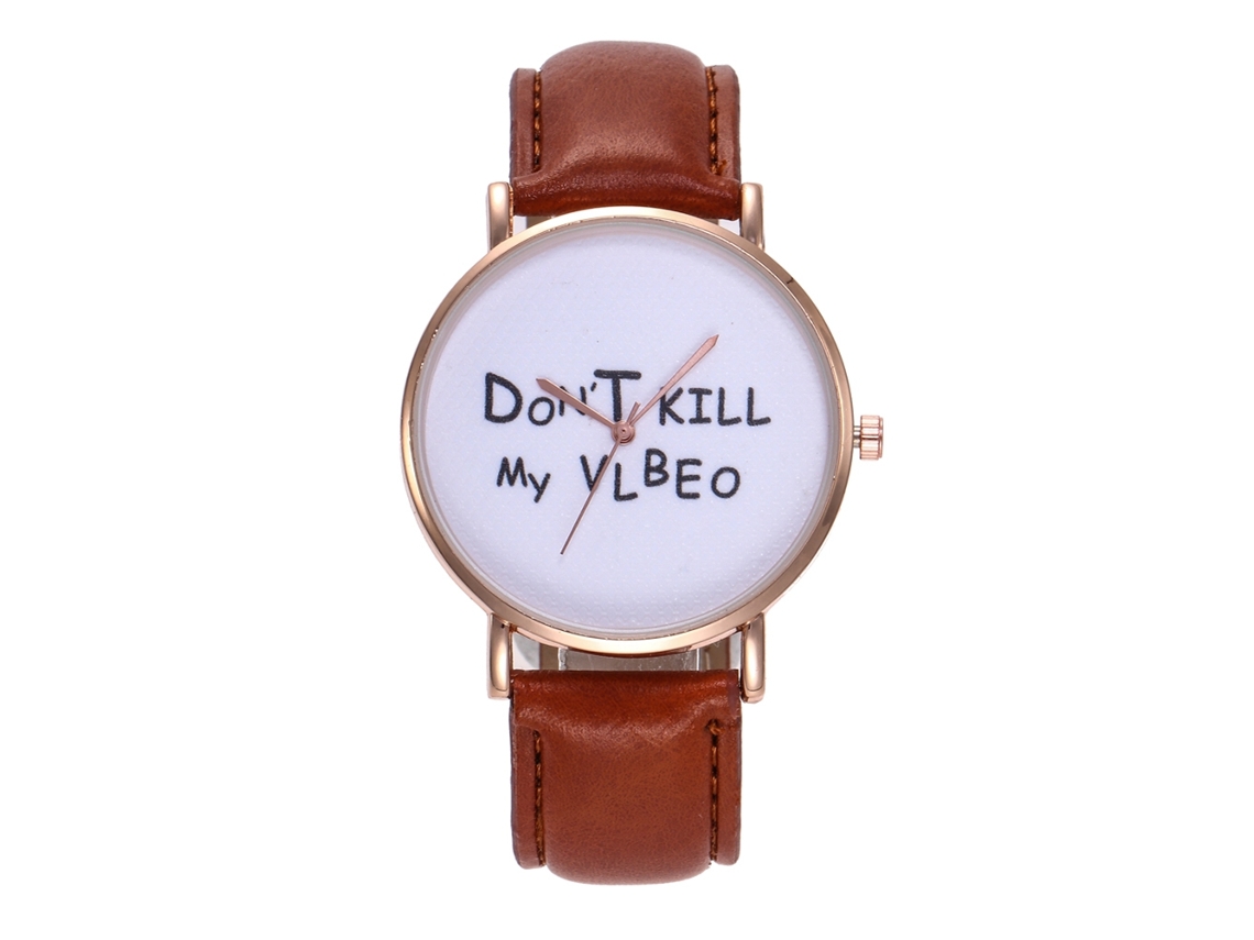 Relógio de Pulso Feminino Casual com Pulseira Pu e Movimento de Quartzo (marrom Claro)