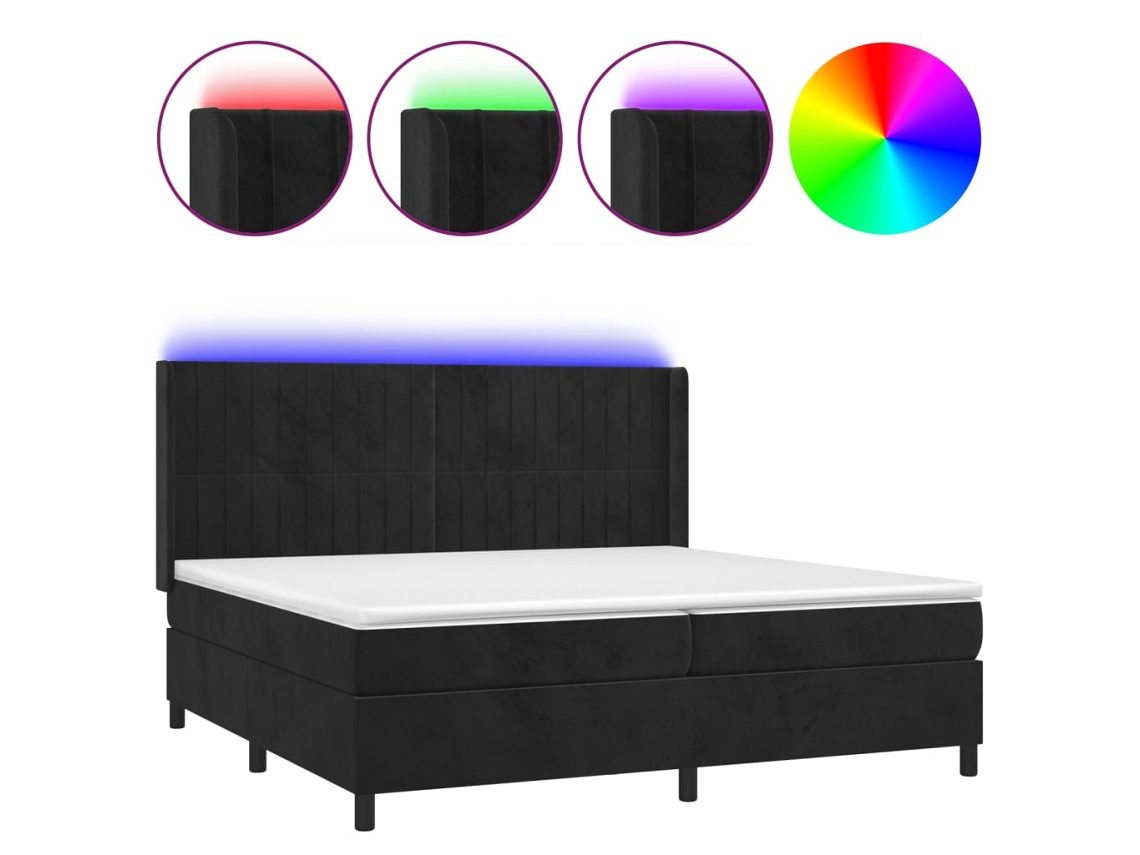 Box Spring Bed, Box Spring Beds Vidaxl Preto Veludo (200 X 200 Cm)