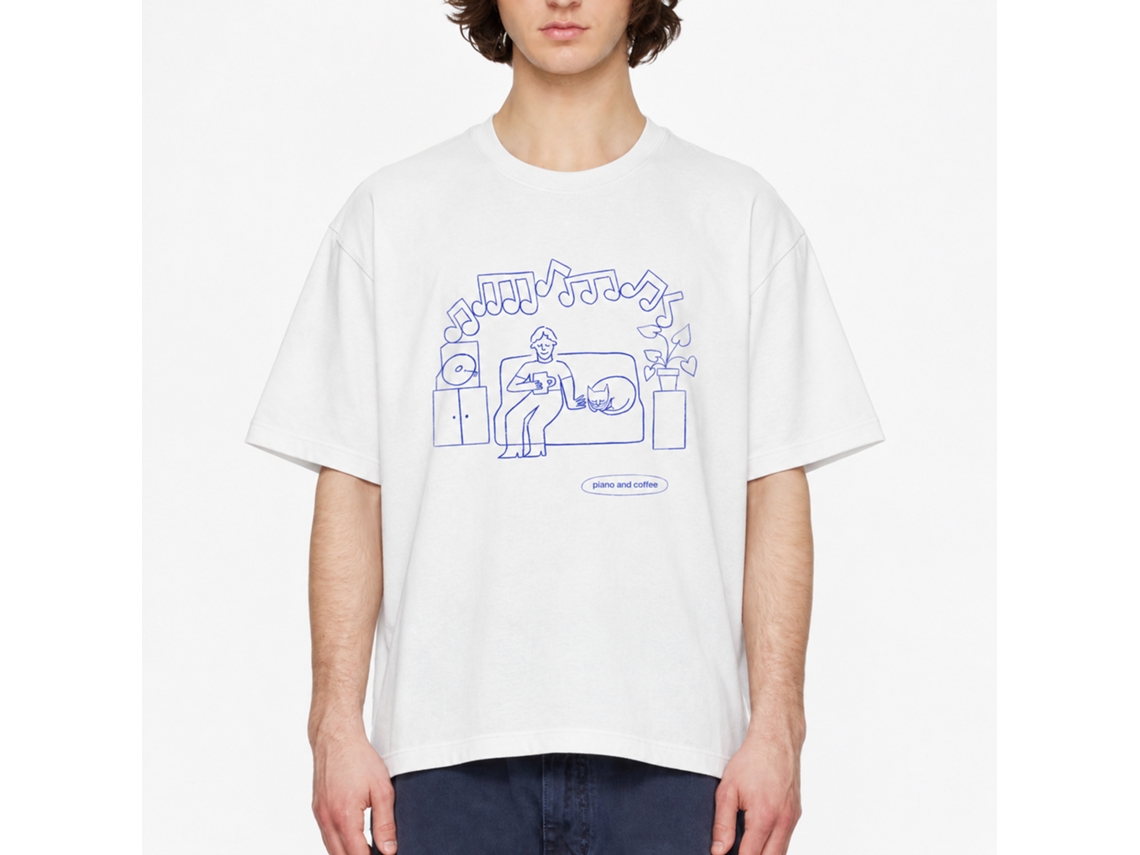 Rockinstone Music, Coffee And Plants Piano And Coffee T-shirt Unique Designer Style