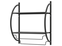 Suporte de Toalhas de Parede em Metal Preto com Prateleira 45 X 25,5 X 55 Cm NORTHIX