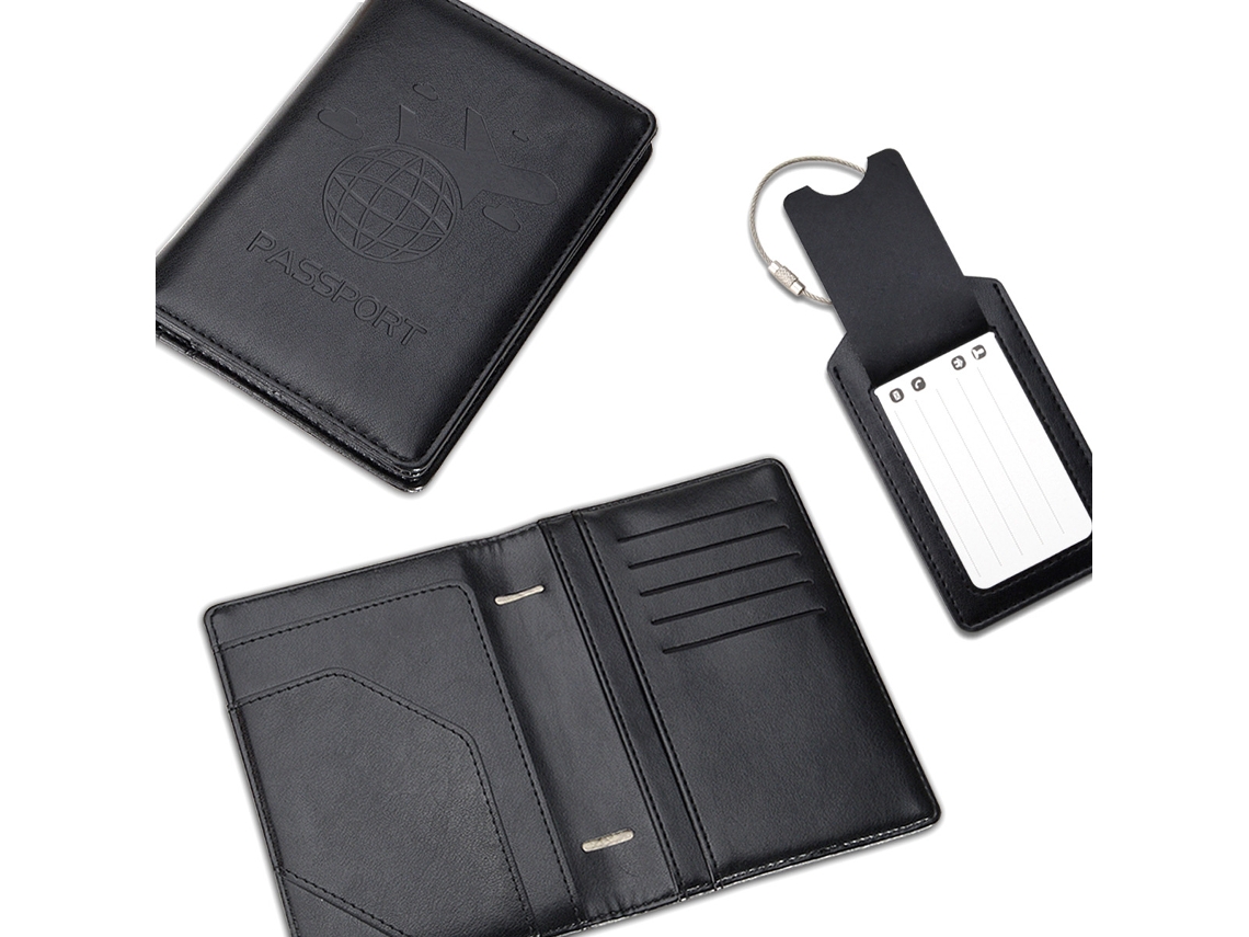Capa Protetora Para Passaporte(preta) Com Bloqueio Rfid Proteção Em Viagens