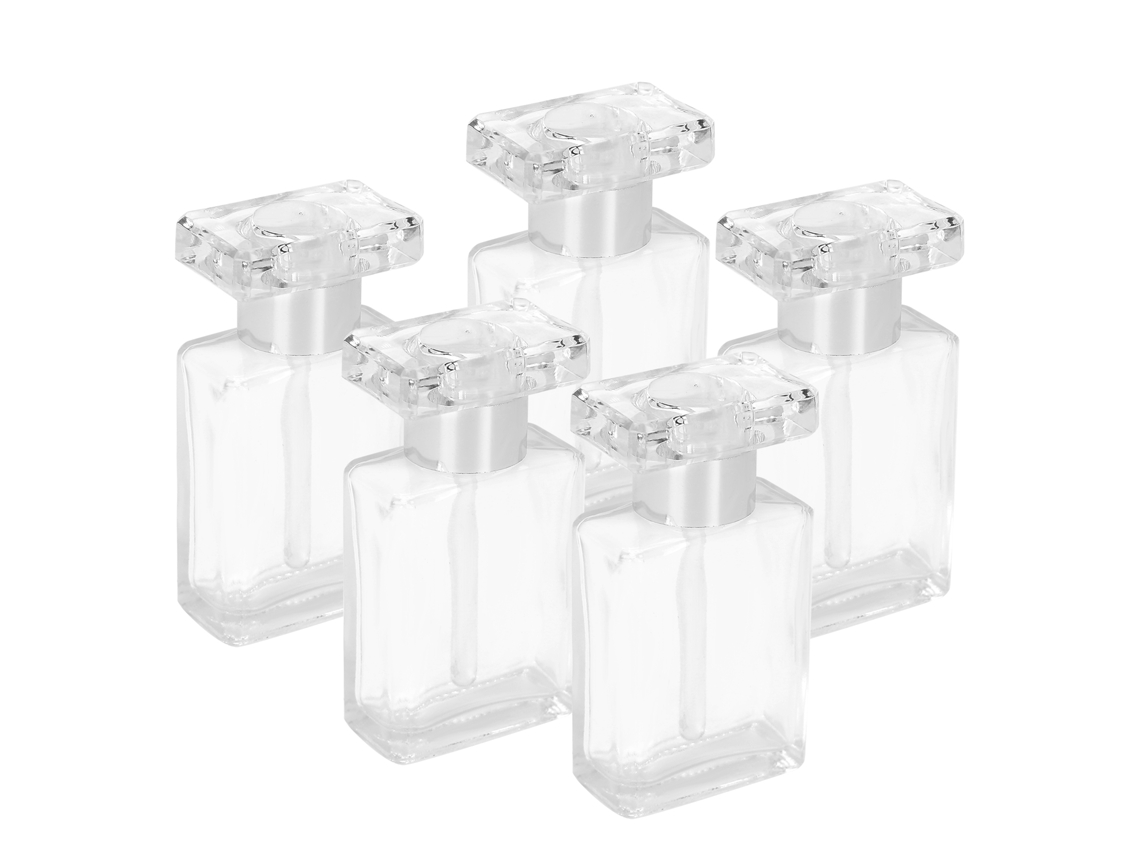 5 Piezas De Frascos De Vidro Transparentes Reutilizáveis Para Óleo Essencial E Perfume