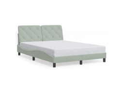 Estrutura de Cama Sem Colchão Veludo Cinzento Claro MAISON EXCLUSIVE (140x200 cm)