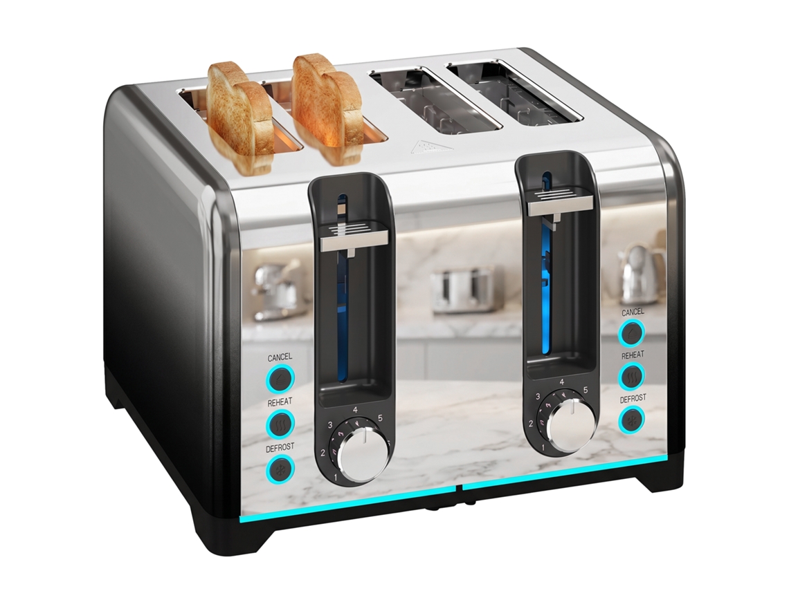 4-slice Toaster With 7 Browning Levels Reheat Defrost And Cancel Functions