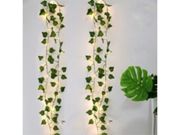 Hera Artificial [2 Pcs] Luzes de Corda de Folha de 2M Plantas Artificiais com 20 Leds e Folha Verde Corda de Luzes Led de Videira Para