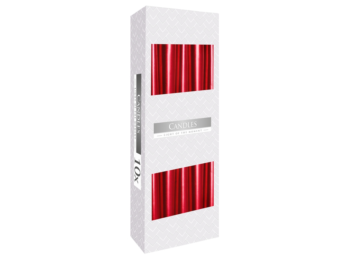 Vela de Mesa Vermelho Metálico 10 Unidades 53G