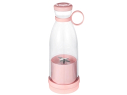 Liquidificador portátil multifuncional recarregável 360° eficiência mini manual para viagem rosa | S/MARCA