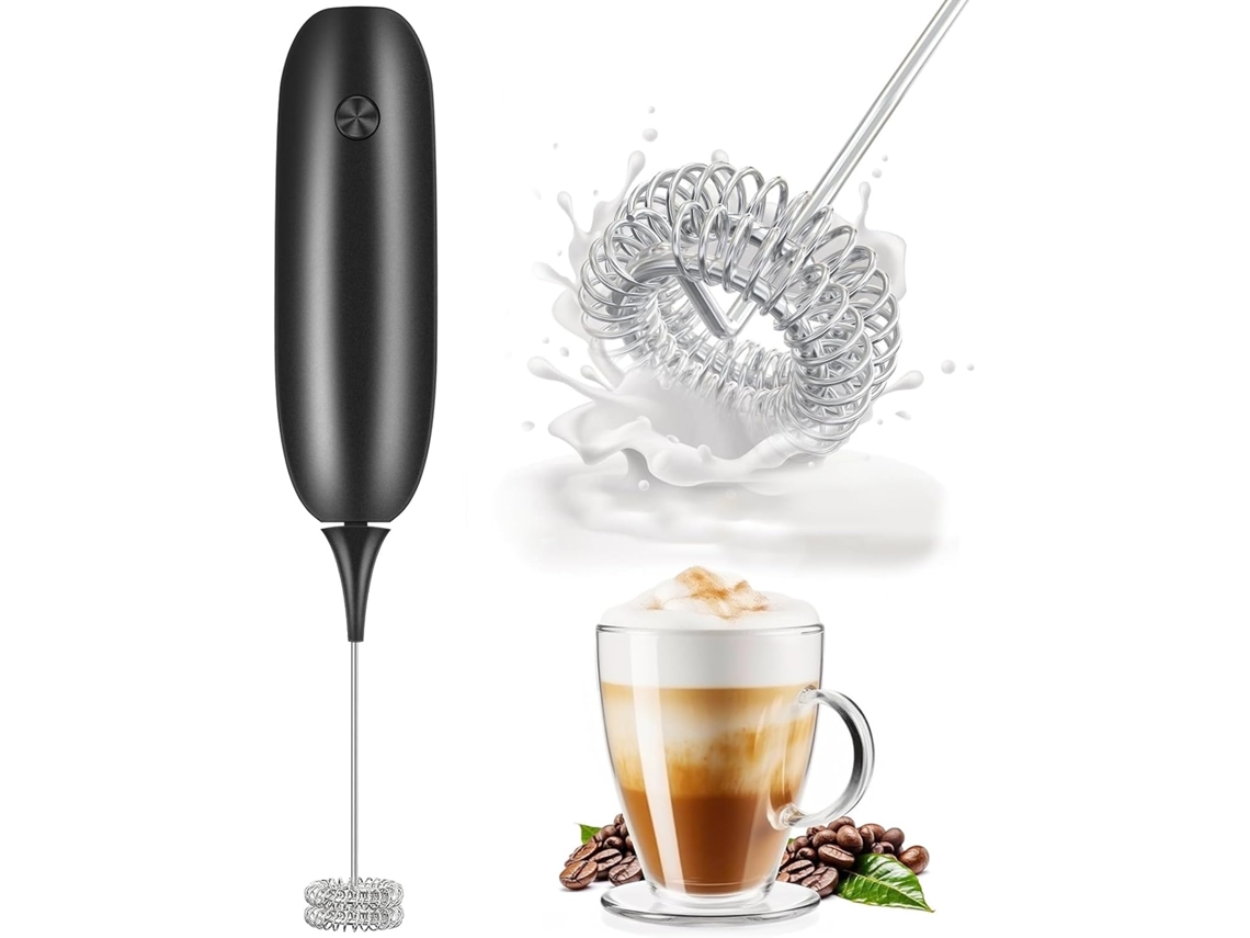 Batedor De Leite Portátil Elétrico Com Bateria, E Mini Café - Preto