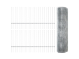 Conjunto 1 Cerca Externa Vidaxl Prateado Aço (100 X 0,8 M)