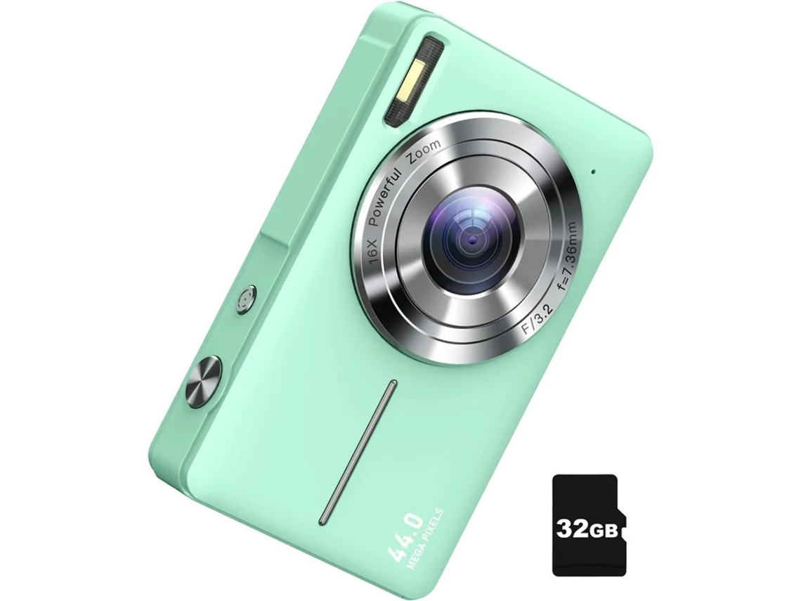 Câmera digital FHD 1080P, câmera digital compacta com zoom de 16x e função antivibração, adequada para crianças, meninas, meninos e adultos.