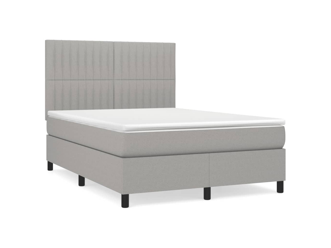 Box Spring Bed, Box Spring Beds Vidaxl Cinzeto Tecido (140 X 190 Cm)