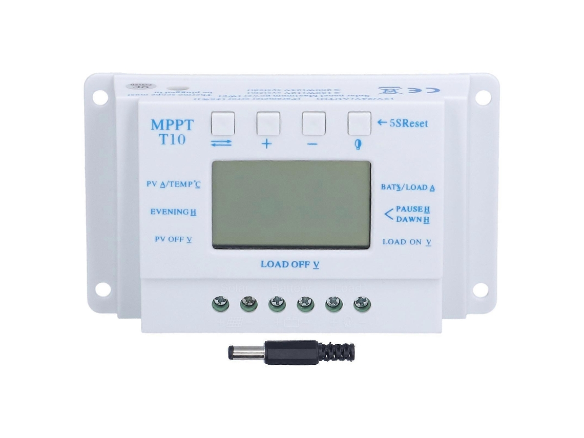 Controlador De Carga Solar Pwm Mppt 10a 12/24v Com Display Lcd E Regulador Solar De Identificação Automática. Olysi Shop