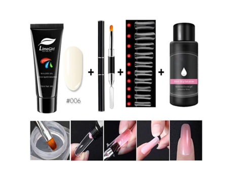 15ml/4pcs Poly Gel Set Gel De Construção Rápida Para Extensões De Unhas Poly Gel Kit Nail Art Para Extensões De Unhas Solução Deslizante Limegirl