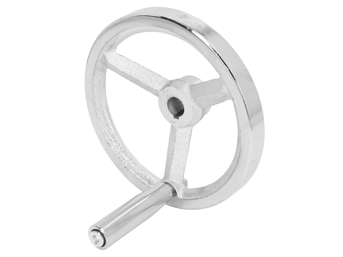 Roda Manual De Torno De 16x160 Mm, Ferro Fundido Cromado Com Cabo Removível Para Fresadoras E Máquinas De Lixar