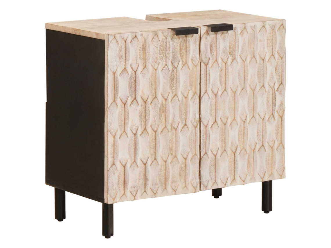 Vidaxl Armário Para Pia De Banheiro Com Porta Branco 62 X 33 X 58 Cm