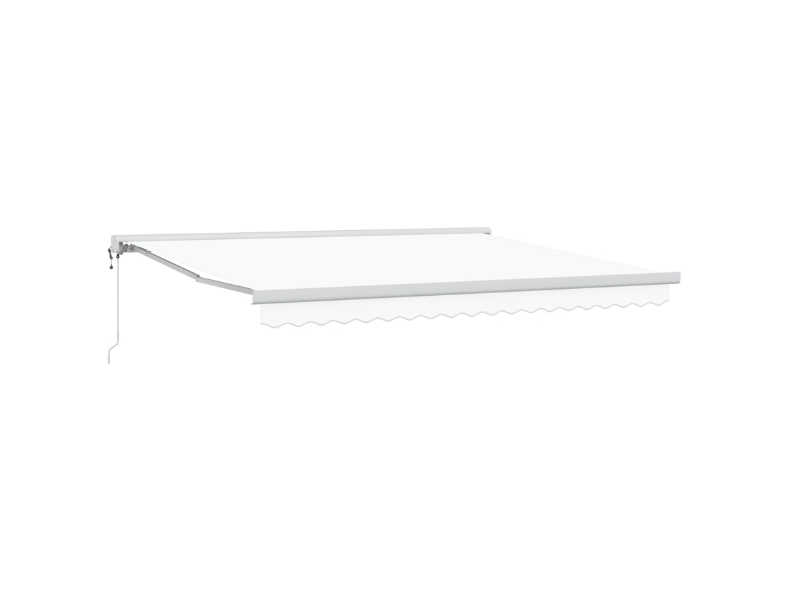 Conjunto 1 Toldo Retrátil Vidaxl Branco Poliéster (400 × 300 Cm)
