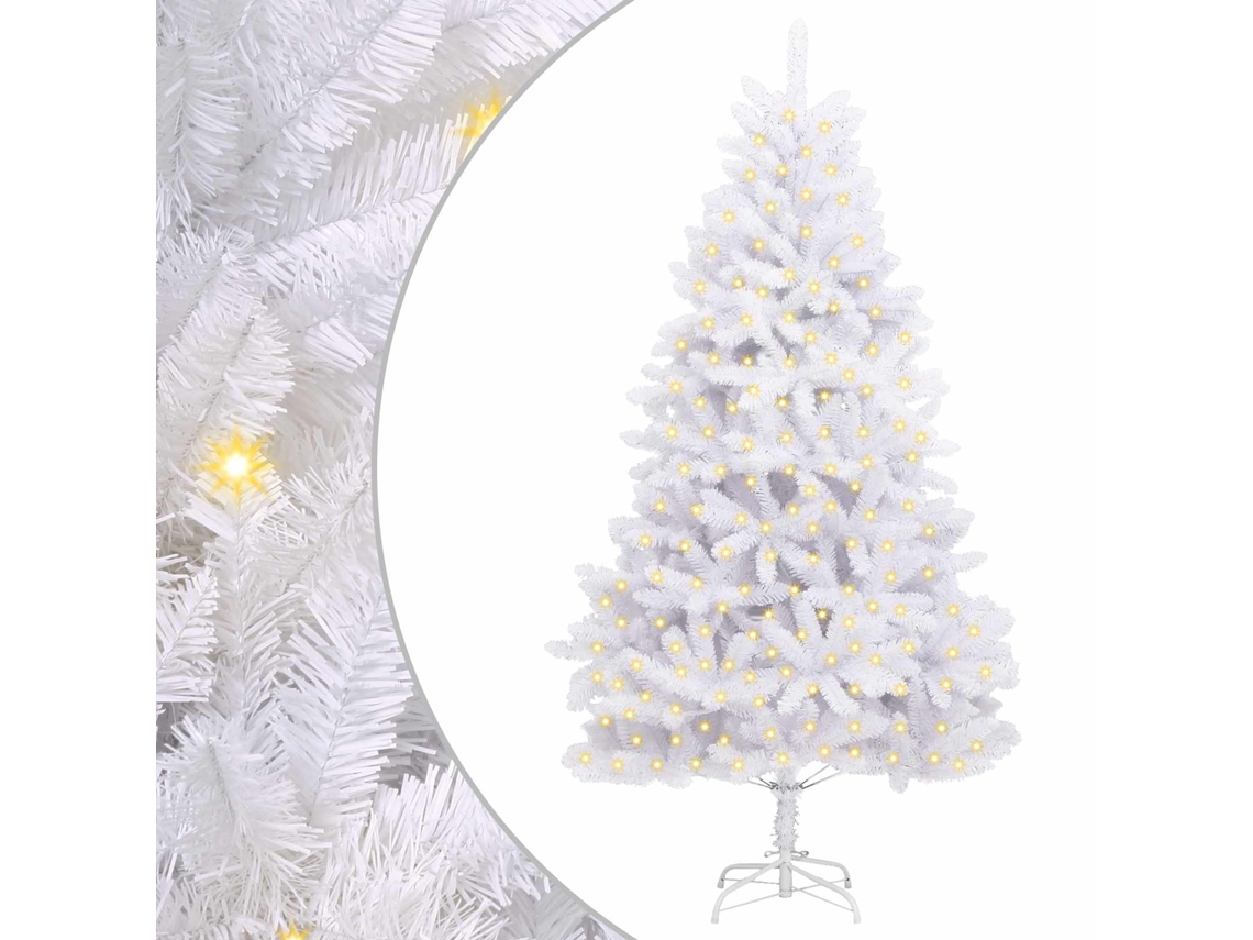 Conjunto 1 Árvore De Natal Artificial Vidaxl Branco Pvc (240 Cm)