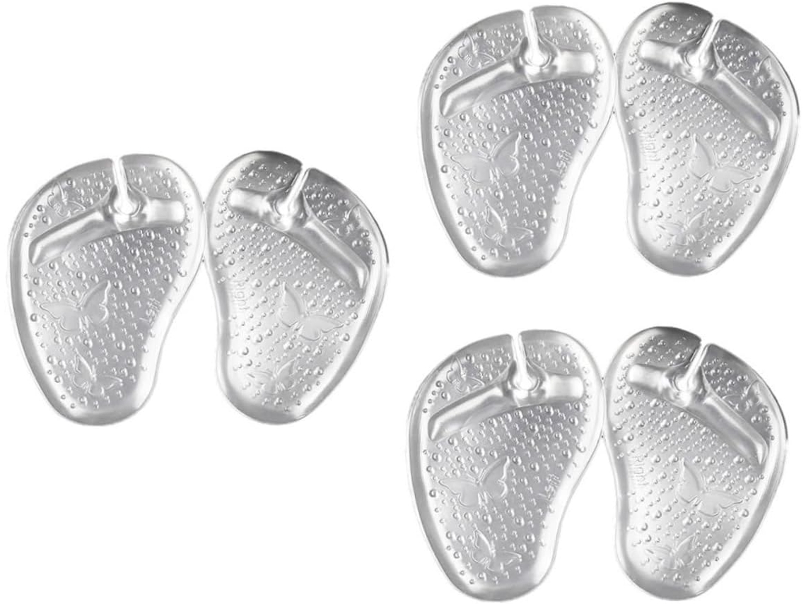Conjunto De 3 Pares Palmilhas Gel Para Sandálias, Protetores De Dedos Antiderrapantes, Palmilhas Ortopédicas Invisíveis