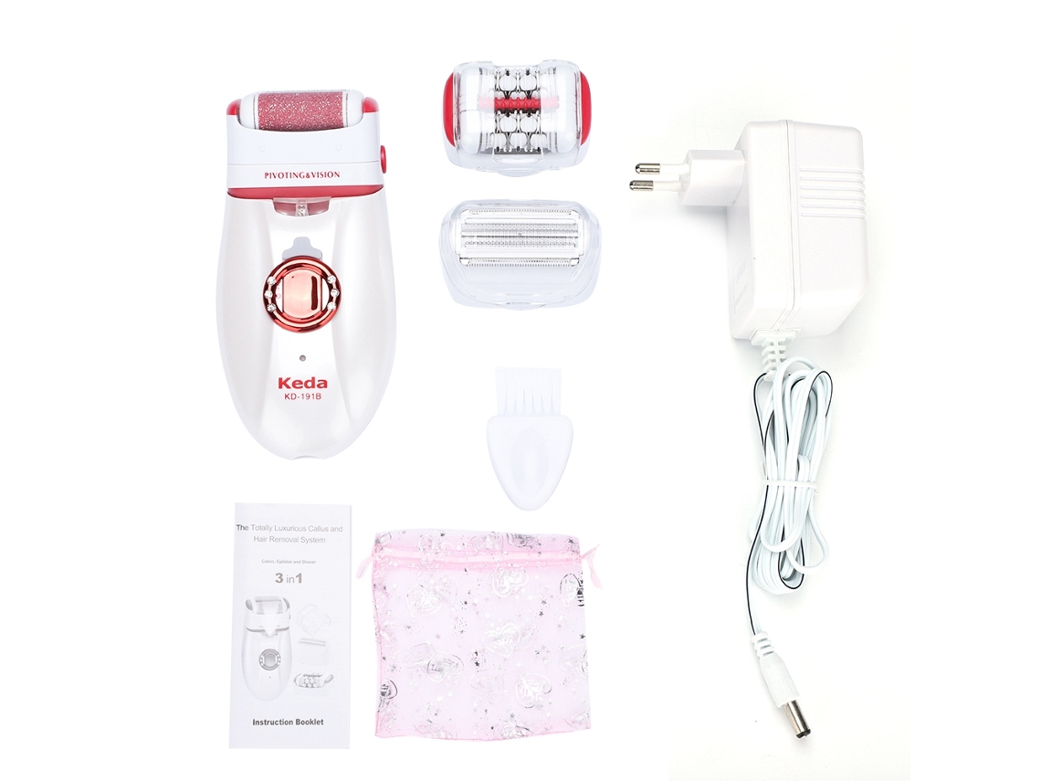 Depiladora Elétrica Recargable Depiladora Pies Manicure Rojo