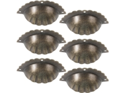 Conjunto De 6 Puxadores Semicirculares Decorativos Em Latão Antigo Para Armário