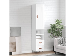 Armario alto 34,5x34x180 cm Madera procesada Blanco brillante