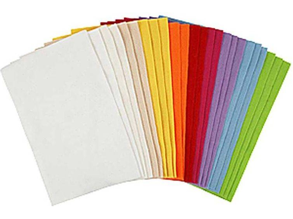 Pack 24 Folhas Papel de Feltro CREOTIME Arco-íris