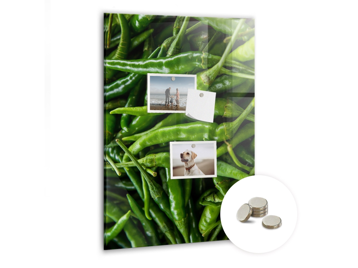 Lousa Magnética Pimentões Verdes Para O Quarto Das Crianças Espelharte (40x60 Cm)