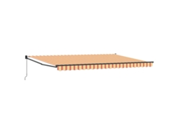 Toldo Retrátil Manual Multicolorido Vermelho E Laranja Vidaxl Multicolorido Poliéster