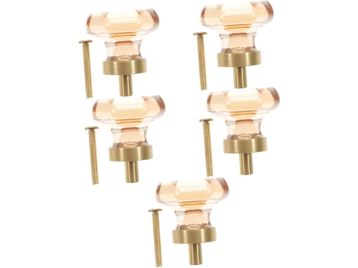 Popetpop Conjunto De 5-puxadores Cristal Para Gaveta Armário Cozinha