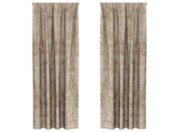 Conjunto 2 Cortinas De Veludo Vidaxl Bege Veludo (225 X 140 Cm)