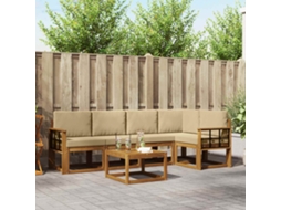 Vidaxl Conjunto De Sofás Para Exterior 6 Pcs Natural E Bege