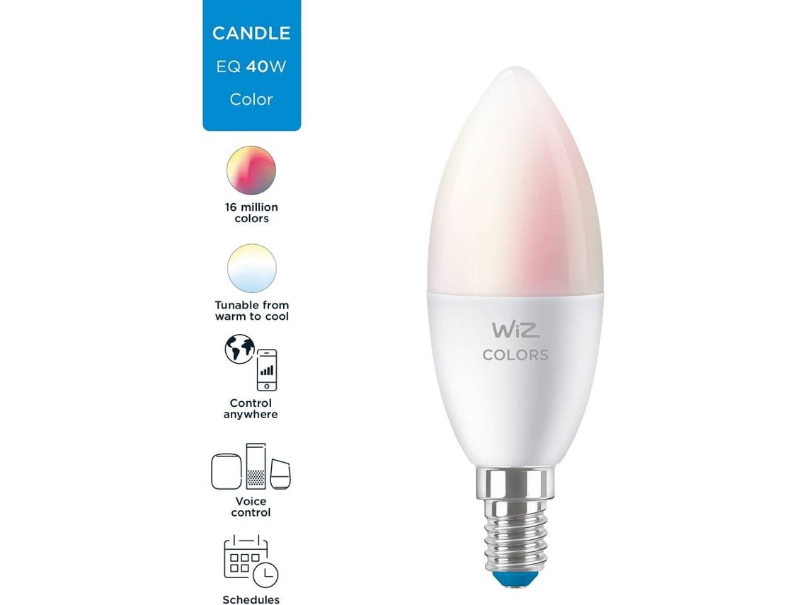 Lâmpada Inteligente WIZ C37 E14 922-65 (40W - RGB)