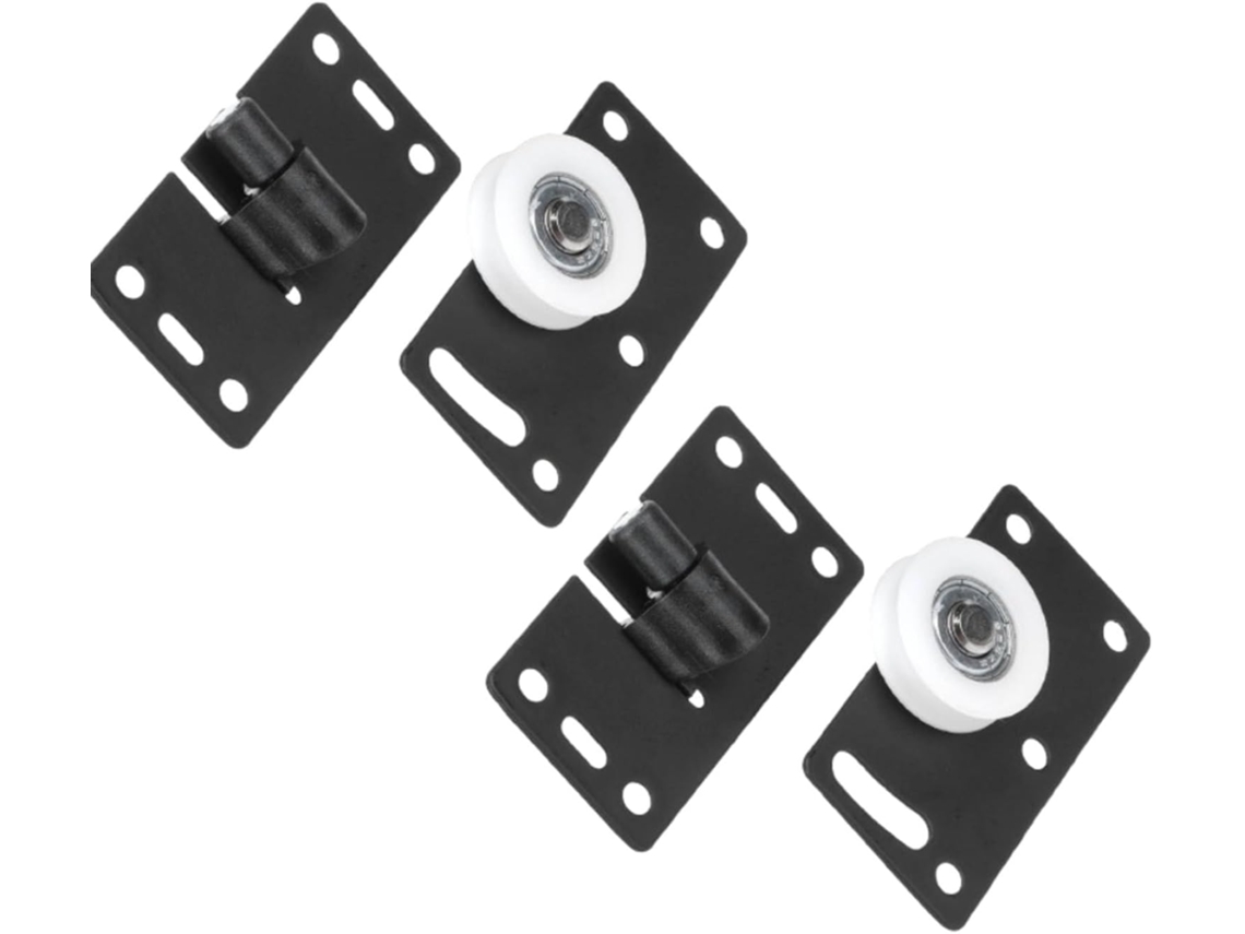 Conjuntos De Ferragens Pretas Para Portas Correr Armário, Roldanas De Nylon Para Pendurar Portas Correr, Ferragens Para