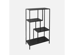 Estante Assimétrica em Metal Preto com 4 Prateleiras Preto SWEEEK