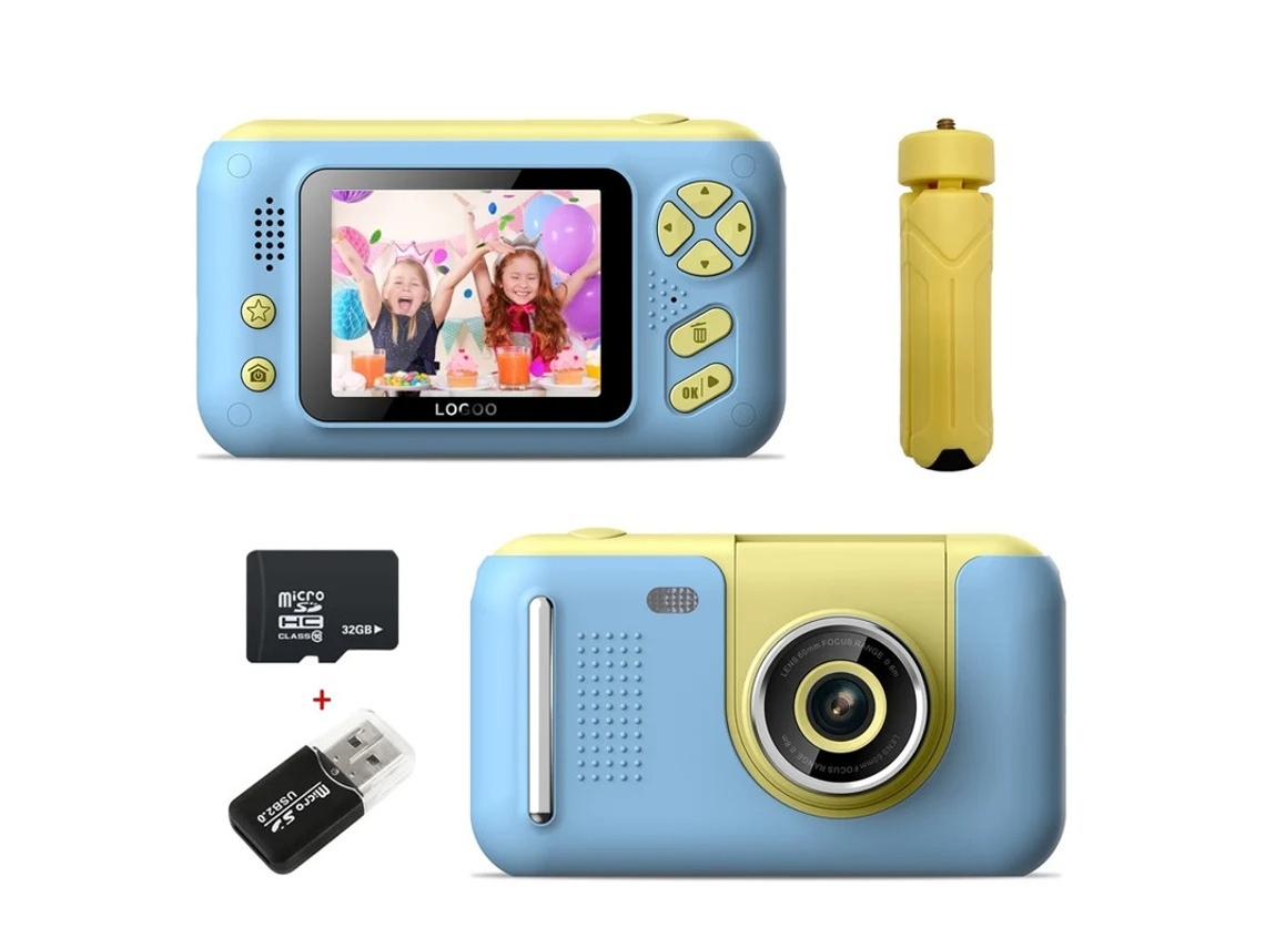 Câmera infantil Yizhood 4000W HD Pixel de 24 polegadas com lente dobrável e tripé, 32g, azul