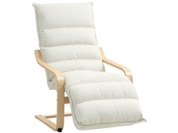 Poltrona de Sala Veludo Cor Creme 67x114x105 cm Homcom
