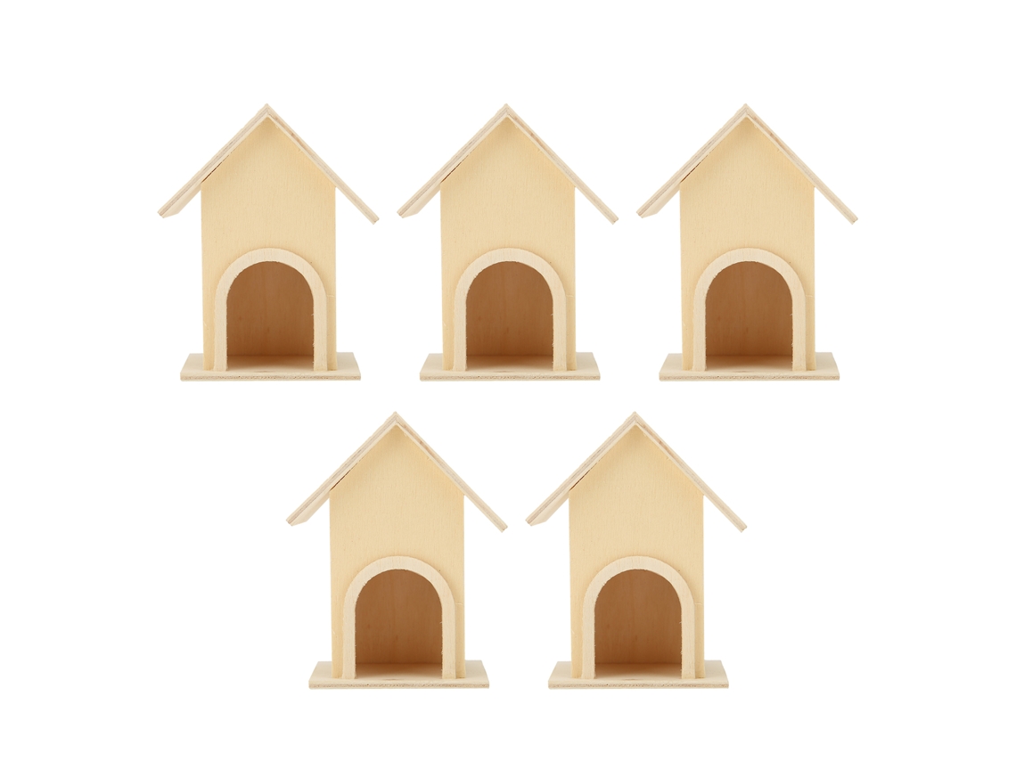 5 Peças Casa Pássaro Madeira Diy LAXISCREED