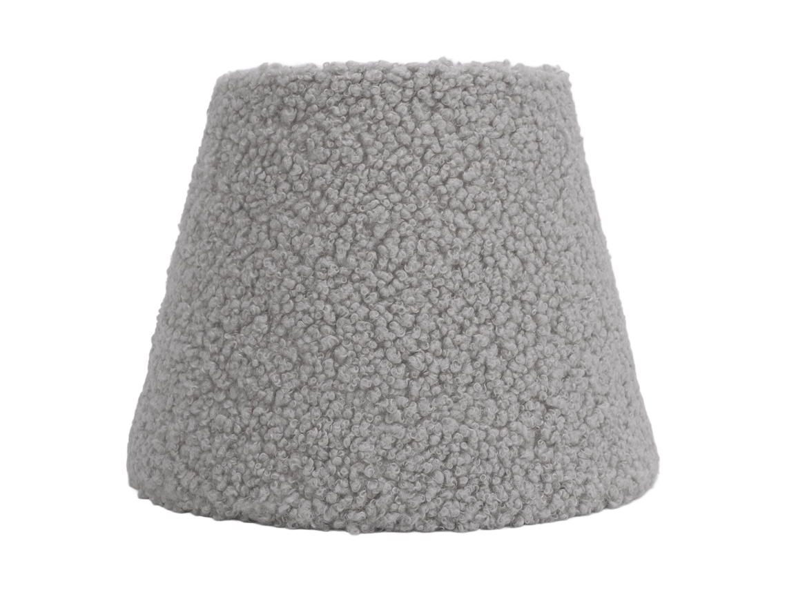 Abajur de Pelúcia Redondo Cone Cinza para Lâmpada de Mesa E27 E14 Decorativo