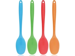 Colheres de Silicone Nova LINE, 4 unidades, Cabo Longo, Resistentes ao Calor, para Cozinha e Baking