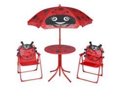 Pcs Conjunto Bistrô De Jardim Infantil C/ Guarda Sol Vermelho Dkd Home Decor