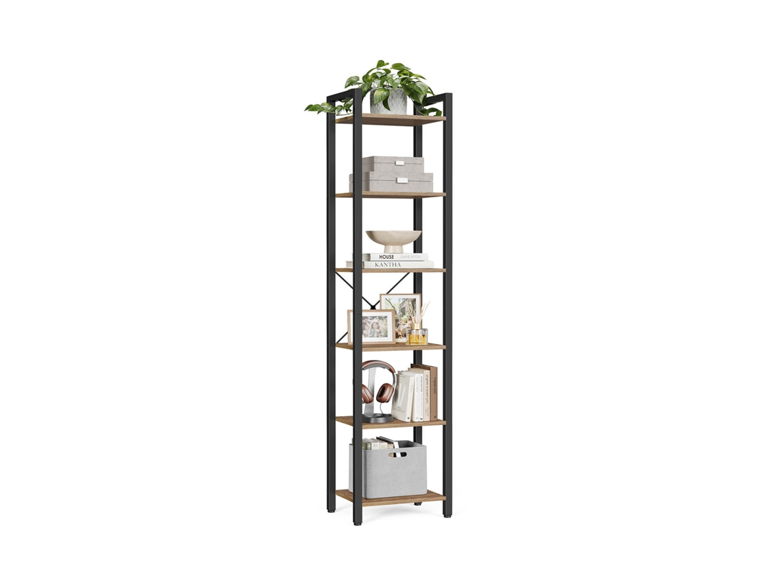 Librería Estrecha De 6 Niveles 40x30x187,5 Cm - Olmo Pardo