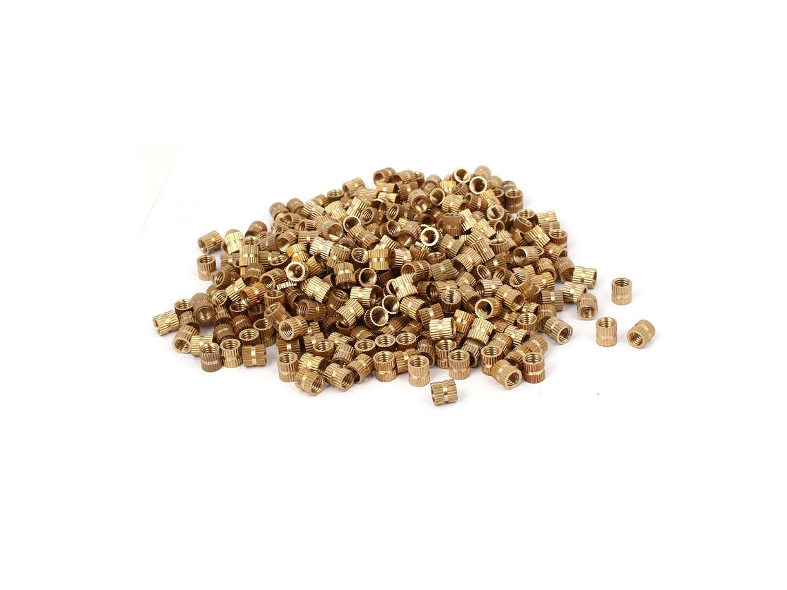 Porca Serrilhada de Latão Moldada por Injeção M6 X 8 Mm X 7,8 Mm, 500 Peças CHABERLU