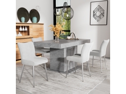 Conjunto De 4 Cadeiras De Sala De Jantar Em Veludo, Luxuosas, Apoio Lombar, Pés Em Metal Prateado, Cinza Perfeito Para Sala De Estar Ou Quarto Btforus
