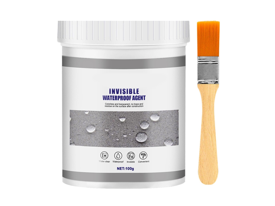 Agente Impermeable Transparente Sellador Invisible Anti Fugas Con Cepillo Para Pared Tejas Cemento 100g