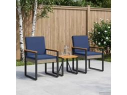 Vidaxl Conjunto de Móveis para Exterior 3 Pcs Cinza e Azul Marinho